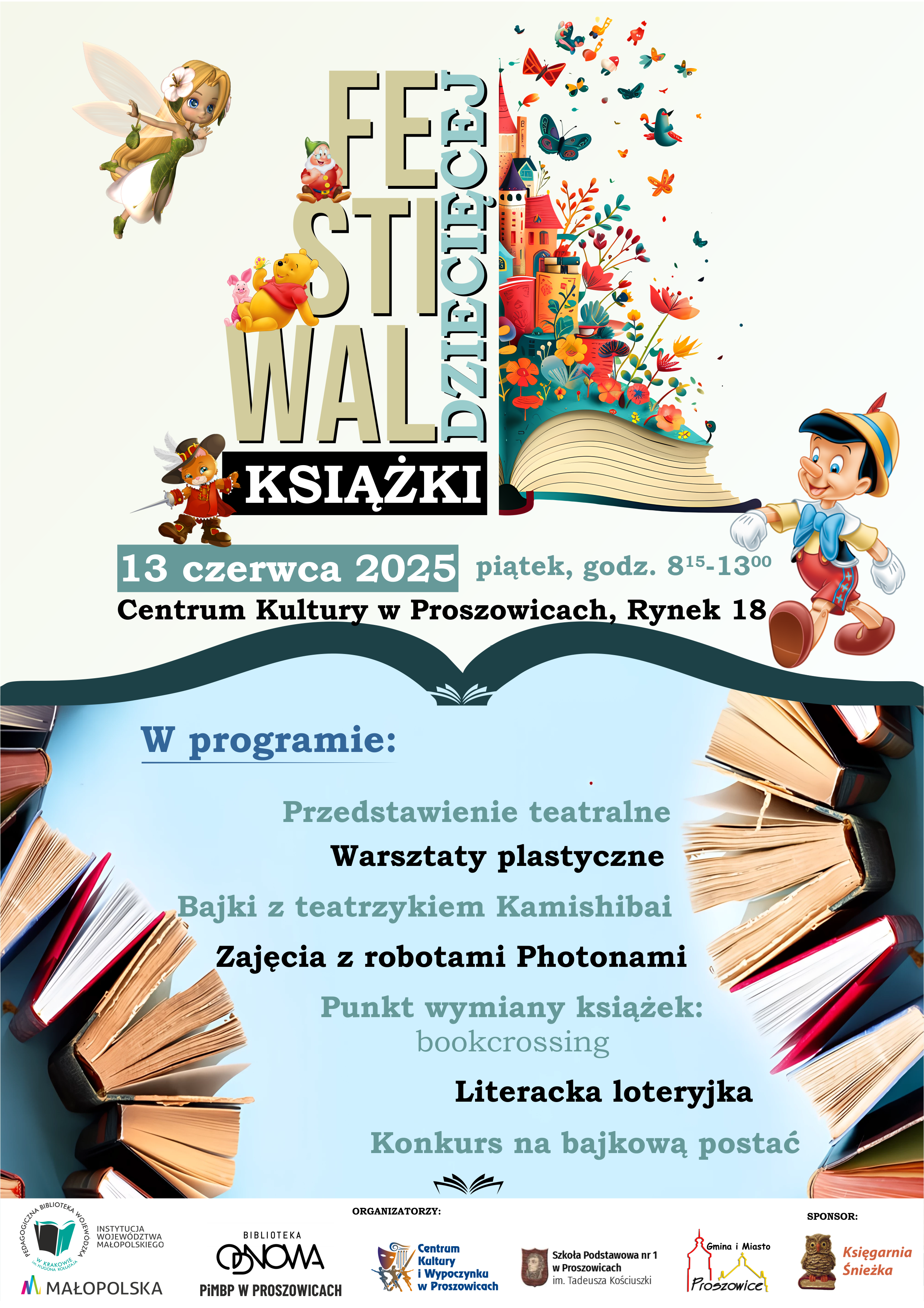 plakat festiwalu książki dziecięcej, informacje w poście